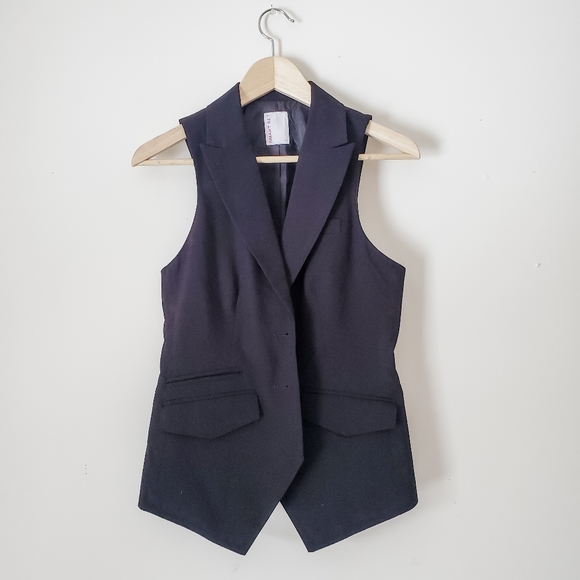 Black Smart Set 90s style Sleeveless Vest Size Small - Picture 1 of 2